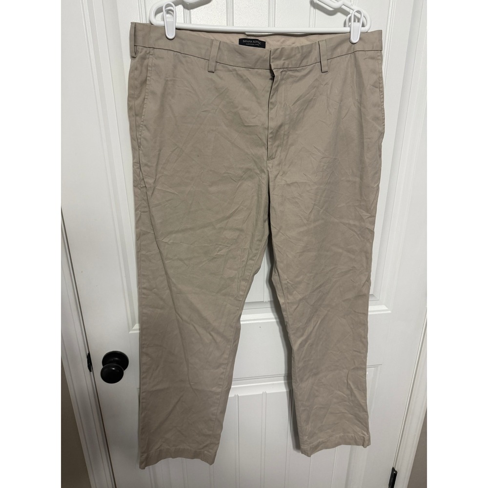 Banana Republic Chinos Mens 38x32 Tan Emerson Straight Leg Cotton Khaki Pants